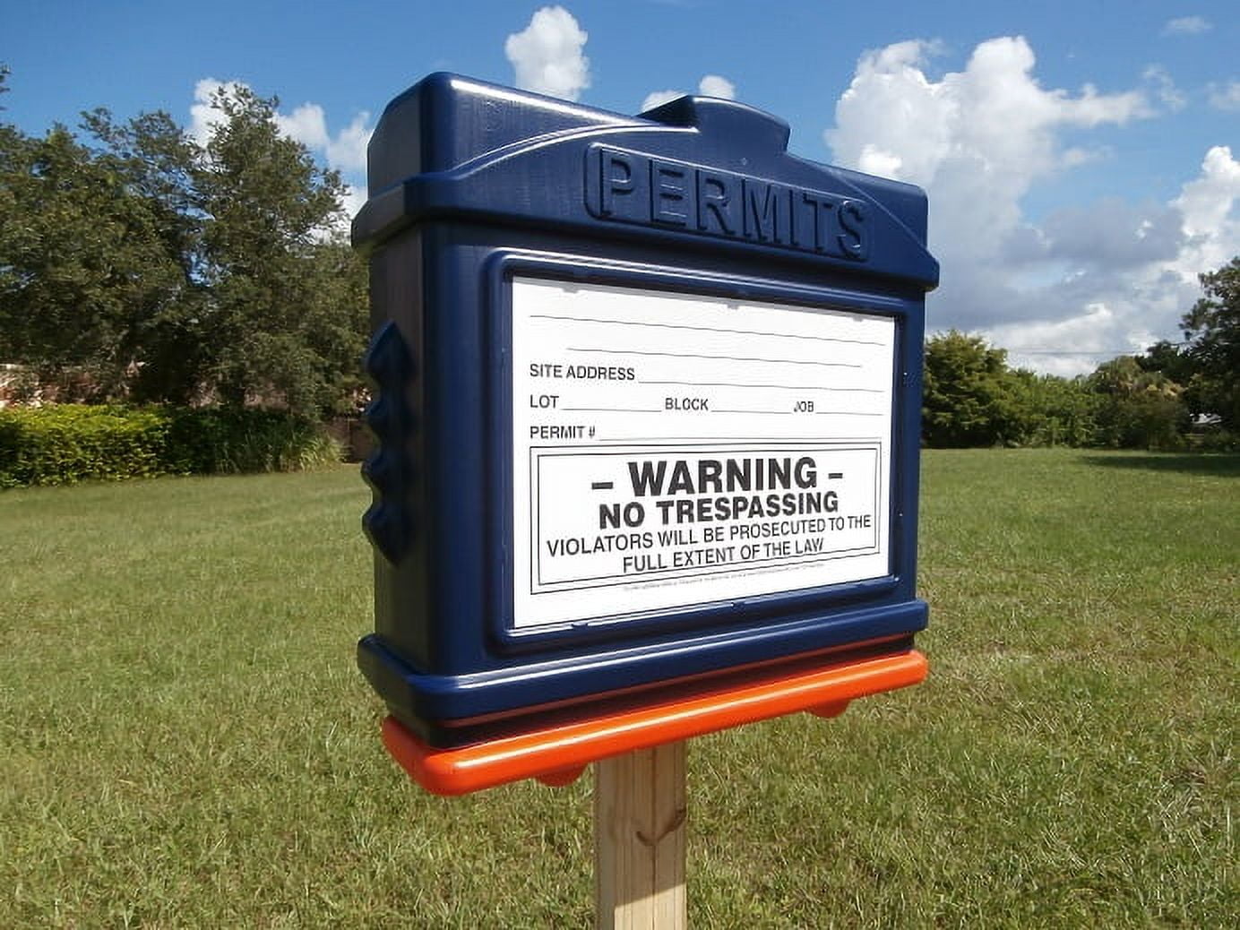 EZ Permit Box w/4x4 Adapter Blue and Orange