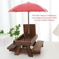 thumbnail image 3 of Comedero de Madera para Ardillas, Mesa de Comedor para Pájaros y Mascotas, Banco, Mesa de Alimentación Colgante, Mini Adornos con Forma de Paraguas, 3 of 5