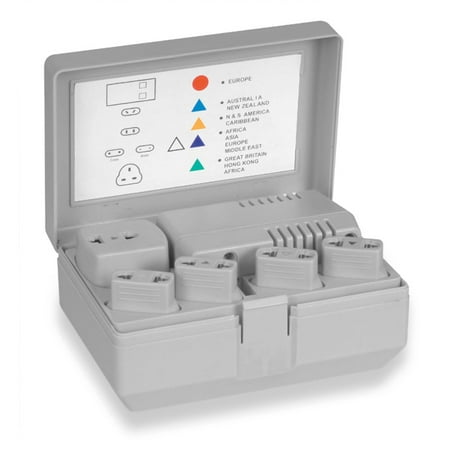 PYLE-METERS PVKT130 - Travel Voltage Converter Transformer 50-1600 Watt Kit with Worldwide Socket Plug Adapters- Step Down 220/240V to (Best Step Down Voltage Converter)