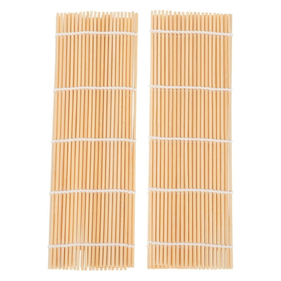 VORCOOL 2Pcs Bamboo Sushi Rolling Mats 24x24x0.4in for Sushi Making and Food Wrapping Home Use