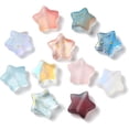 thumbnail image 2 of 100 pc Transparent Smooth and Frosted Glass Charms Star Mixed Color 12.5x13x5mm Hole: 1mm, 2 of 4