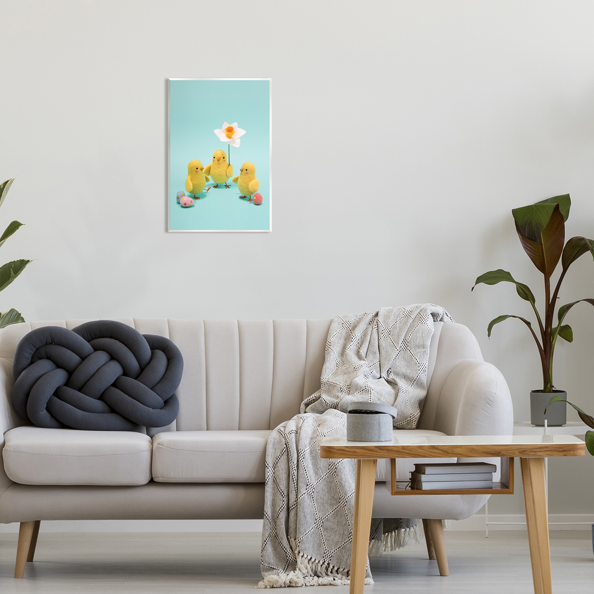 Stupell Industries Spring Chicks Floral Easter Eggs Holiday Photography Unframed Art Print Wall Art