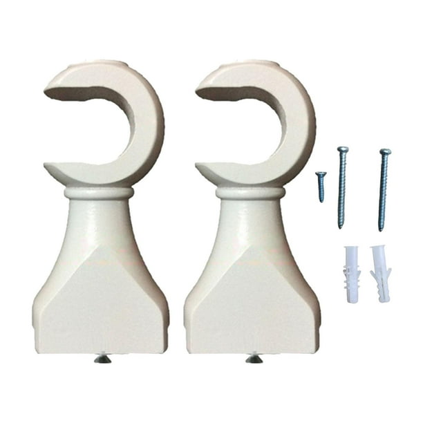 2 soportes de barra de cortina de madera para montaje en pared, decorativos, resistentes y a prueba de óxido. apertura blanca 28