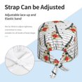 thumbnail image 3 of Scrub Caps Women Men, Eiffel Towers rose Adjustable Working Caps, Turban Hat Cleaning Working Cap with Sweatband, Elastic Bandage Tie Back Nurse Cap, 3 of 5