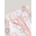 thumbnail image 6 of Bagilaanoe Newborn Baby Girl Fall Jumpsuits Flower Print Long Sleeve Bodysuits + Headband Infant Casual Zipper One Piece Rompers, 6 of 8
