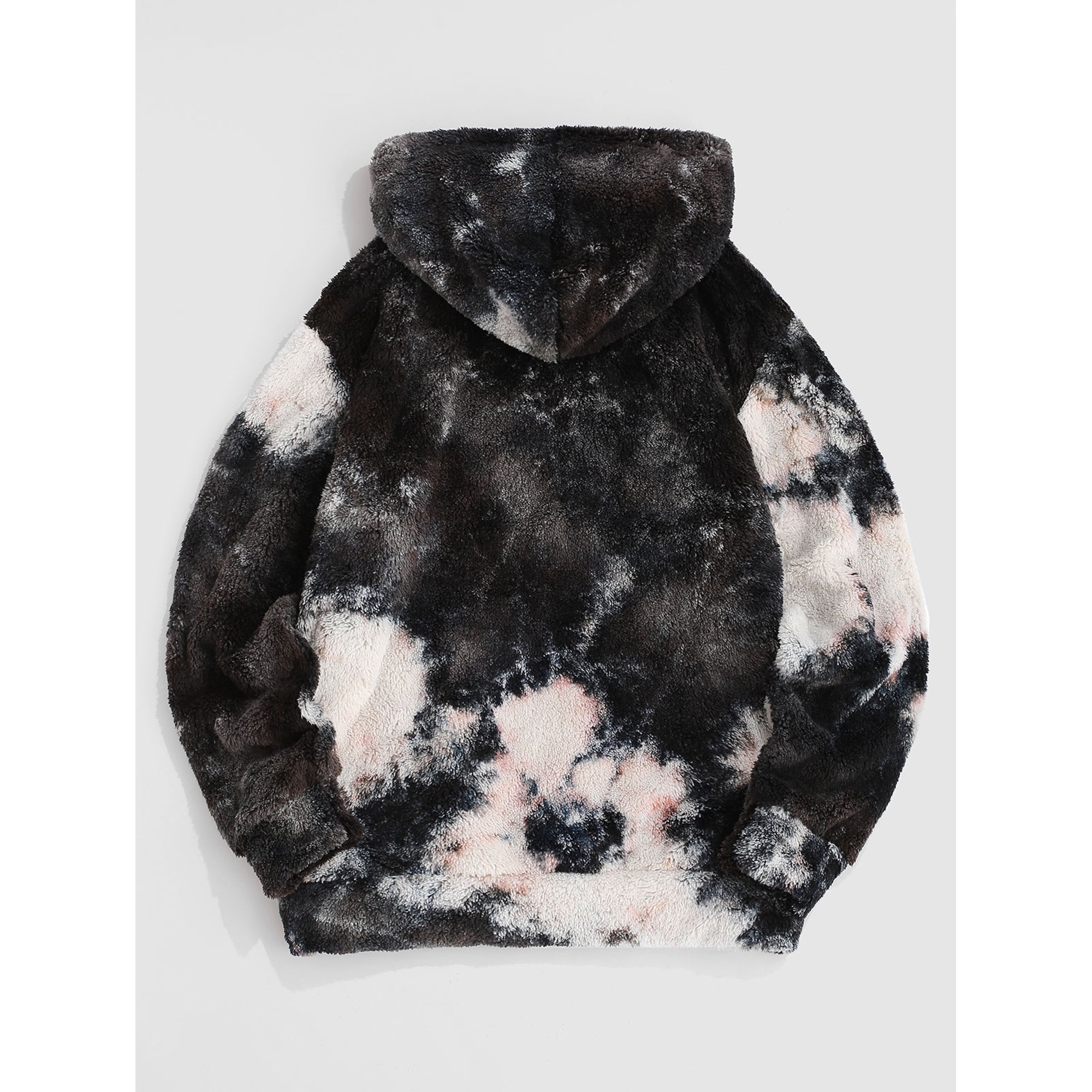 Zaful Colts Hoodies for Men Kangaroo Pocket Tie Dye Fluffy Hoodie