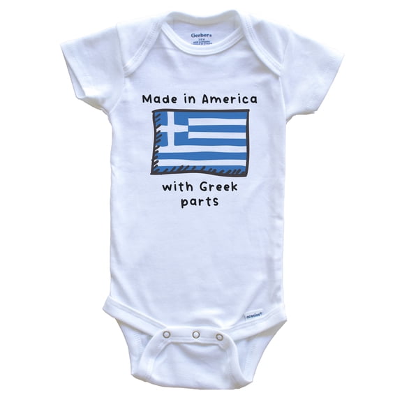 Made In America With Greek Parts Greece Flag Baby Bodysuit