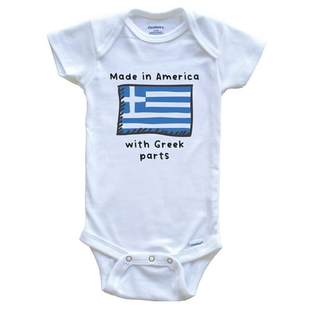 

Made In America With Greek Parts Greece Flag Baby Bodysuit