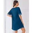 thumbnail image 3 of Ekouaer Womens Sleepwear for Sleeping Plus Size Nightgown for Women Pajama Dress Nightshirt with Pocket Short Sleeve Nightgowns, 3 of 6