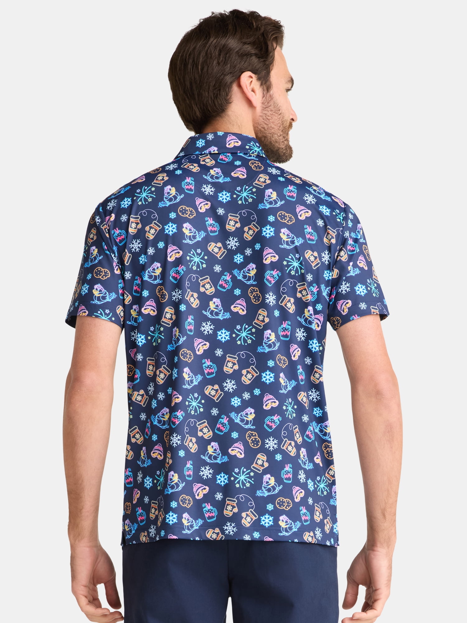 Birdie Bound Men's Print Polo Shirt with Short Sleeves, Sizes S-3XL