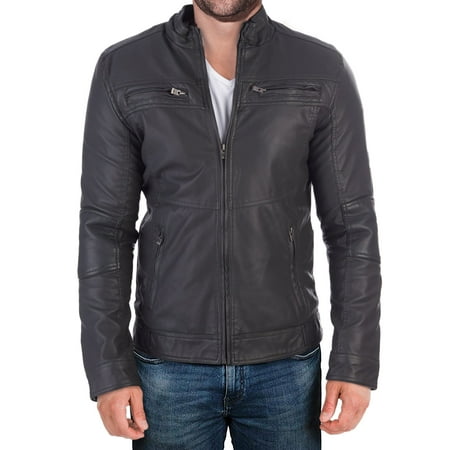 X Ray Jeans Men's Leather Jacket Coat, Sherpa Lined Faux PU Leather Aeronautical Motorcycle Biker Jacket for Men