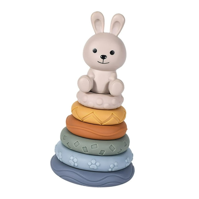 Juego de apilamiento,Juego de rompecabezas de bloques de equilibrio de apilamiento para niños,Juguete de construcción Educativo Montessori Preescolar,Niños clasificando habilidades Conejo
