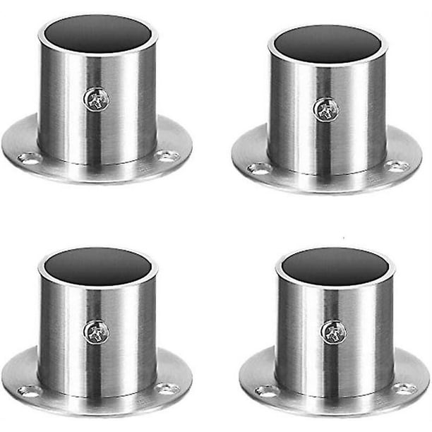 Soporte para barra de cortina de 4 piezas, soportes redondos para tubos de armario, colgador de cortina de acero inoxidable, soporte para riel de pared, soportes para postes de armario Sincero Electrónica