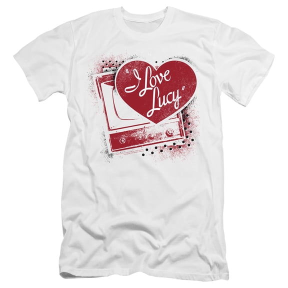 I Love Lucy Spray Paint Heart S/S Adult 30/1 T-Shirt White
