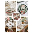 thumbnail image 3 of Cardinal Bird Cloth Napkins Set of 8 Reusable Dinner Napkins, Pine Cones Poinsettia Berry Floral Beige Cocktail Napkin Washable Table Napkins for Wedding/Holiday Party/Baby Shower 20"x20", 3 of 7