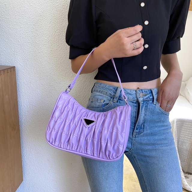 Bolsa Bolso de mano plisado a la moda para mujer. bolso informal de hombro para axilas de PU (púrpura) Ehuebsd Nuevos Originales
