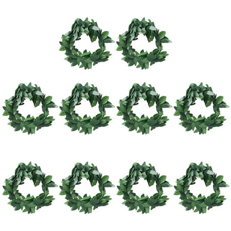 

Dream Lifestyle Napkin Ring Set 10pcs/set Christmas Wreath Napkin Ring Santa Hat Shiny Leaves Reusable Xmas Party Holiday Table Decoration Artificial Garland Dinner-A