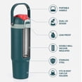 thumbnail image 4 of Ozark Trail 30oz Vacuum-Insulated Stainless Steel Dual Lid Insulated Tumbler, Double Wall Vacuum Insulated Travel Tumbler with Sip & Chug Lid,, Green, 4 of 17