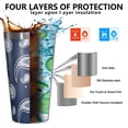 thumbnail image 3 of 16oz Tumblers Blue Pioneer Flower and Paisley Pattern Stainless Steel Vacuum Insulated Double Wall Travel Tumbler Cups Mug with Lid and Straw,Cleaning Brush for Coffee,Tea, 3 of 4