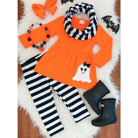 Baby Kids Girls Halloween T-shirt Dress+Leggings+Headband Costume Clothes Outfit