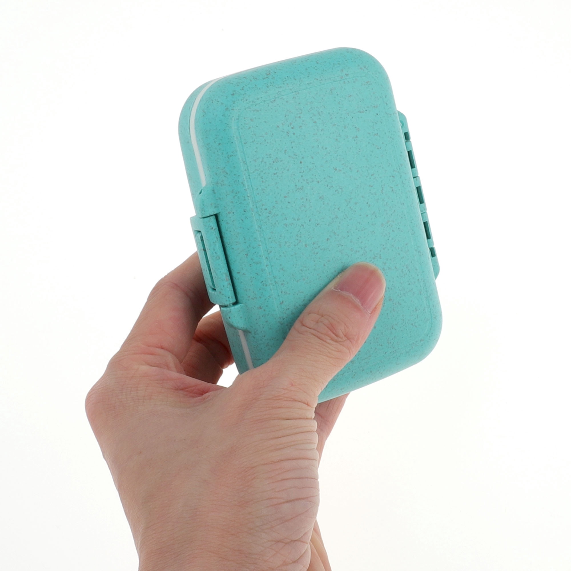 Unique Bargains 6 Grids Single Layer Pill Box for Travel 1 Pc Blue