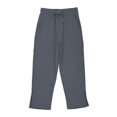 thumbnail image 6 of Lenpel Girls' Summer Pants Loose Elastic Waist Drawstring Side Split Wide Leg Pants Lightweight Casual Trousers with Pockets, 6 of 7
