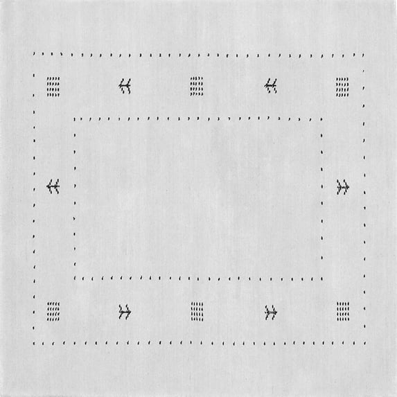 Ahgly Company Indoor Square Solid Gray Modern Area Rugs, 3' Square
