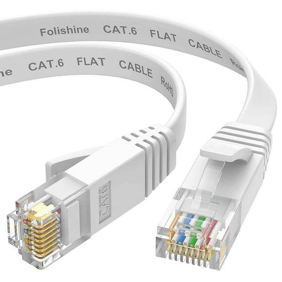 Cat 6e Ethernet Cable 10 ft, Flat Network Cable with Snagless Rj45 Connector for Ethernet Splitter, PS4, Xobx, High