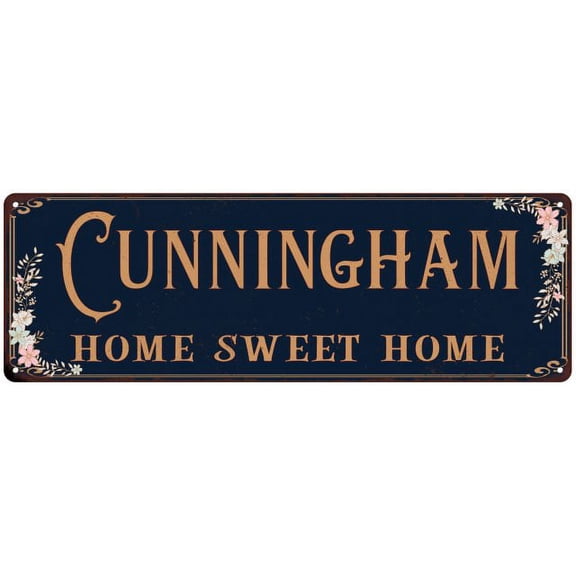 CUNNINGHAM Home Sweet Home Victorian 6x18 Metal Sign 106180046979
