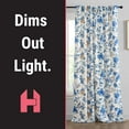 thumbnail image 4 of THD Skar Floral & Birds Patterned Window Back Tab Rod Pocket Curtains Bedroom - Light Blocking Darkening Window Panels, Set of 2 (Blue, 52 W x 84 L), 4 of 8