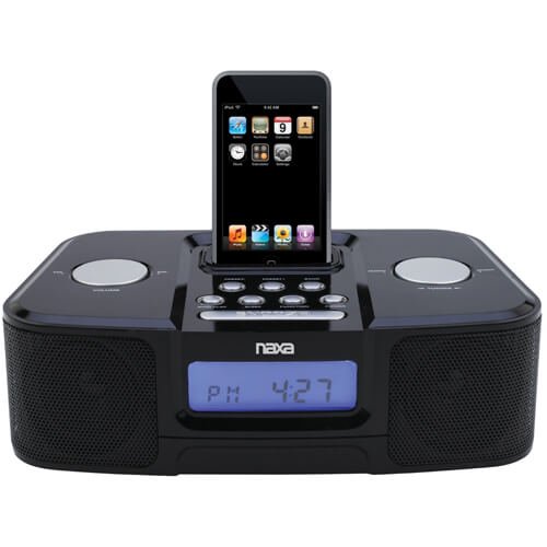 Naxa NI3103 Digital Alarm Clock Radio with Dock for iPod