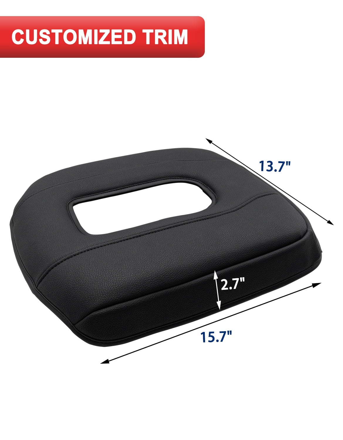 KBH Center Console Cover for 2019-2026 Chevy Silverado/GMC Sierra Accessories, Black Leather Armrest Cover for Jump Seat Console, Anti-scratch Middle Console Lid Protector