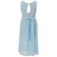thumbnail image 3 of Big Girls Sleeveless V Neck Rhinestones Maxi Skirt Short Jumpsuit Romper Dress Light Blue 12 (2J1K69S), 3 of 5