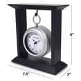 thumbnail image 2 of Westclox MDF and Metal Black and Silver 8" Analog QA Table Clock - Pocket Watch Design, Model 91139, 2 of 6