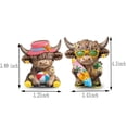thumbnail image 3 of ZYXWVU 2 Piece Summer Bull Figurines Wooden Beach Style Farm Animal Statues Gift for Calf Lovers Home Shelf Mantel Decor Rustic Coastal Tabletop Ornament, 3 of 5