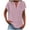 Pink, variant on Women Casual Polka Dot Print Short Sleeve Button Down V-Neck Blouse Tops, White XXL