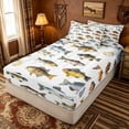 thumbnail image 2 of meiyoeat Watercolor Ocean Fish Zipper Comforter Set with Fitted Sheet and 2 Pillowcases for Kids Boys Girls, Tropical Coastal Wildlife Zipper Bedding Set, Reversible, 3 Pieces, 2 of 6
