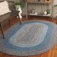 thumbnail image 2 of SAFAVIEH Braided Kent Geometric Machine Washable Reversible Area Rug, Navy/Blue, 5' x 8' Oval, 2 of 17