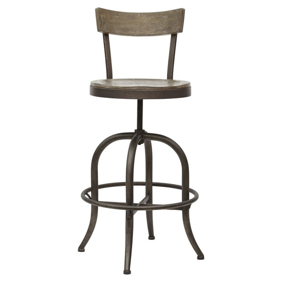Traditional Solid Barstool with Adjustable Base