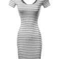 thumbnail image 3 of FashionOutfit Women's Short Sleeve Rib Striped Dress, 3 of 3