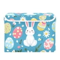thumbnail image 7 of Yayeee Collapsible Cube Storage Bin with Lid Fabric Closet Decorative Basket with Handles, Blue Easter Bunny, 7 of 7