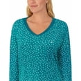 thumbnail image 4 of Nautica Womens Pajamas - Cozy Silky Fleece - 2 Piece Long Sleeve Winter Sleepwear Set for Women (Teal Print/Small), 4 of 7