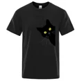 thumbnail image 3 of Camisetas con estampado divertido de gato negro maullido para hombre, camisetas transpirables, ropa de calle de verano, camisetas holgadas de algodón de manga corta de gran tamaño, 3 of 5