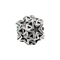 thumbnail image 2 of Fancy Bead White Sterling Silver Themed 12.3 mm 11.6 Polished Antiqued Star Bead, 2 of 4