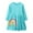 Blue, variant on FamilyThread Girls Dress Long Sleeve With Ruffle Dress Crewneck Cotton Floral Casual A Line Dresses For 2-8Y