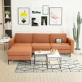 thumbnail image 2 of Costway Modular L-shaped 3 Seat Sectional Sofa w/ Reversible Chaise & 2 USB Orange, 2 of 10