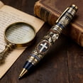 thumbnail image 3 of TanSiDing Christian Cross Pen for Men Women, Stainless Steel Engraved Ballpoint Pen, Inspirational Gift for Baptism Confirmation, Smooth Writing Office Journal Pen, 3 of 6