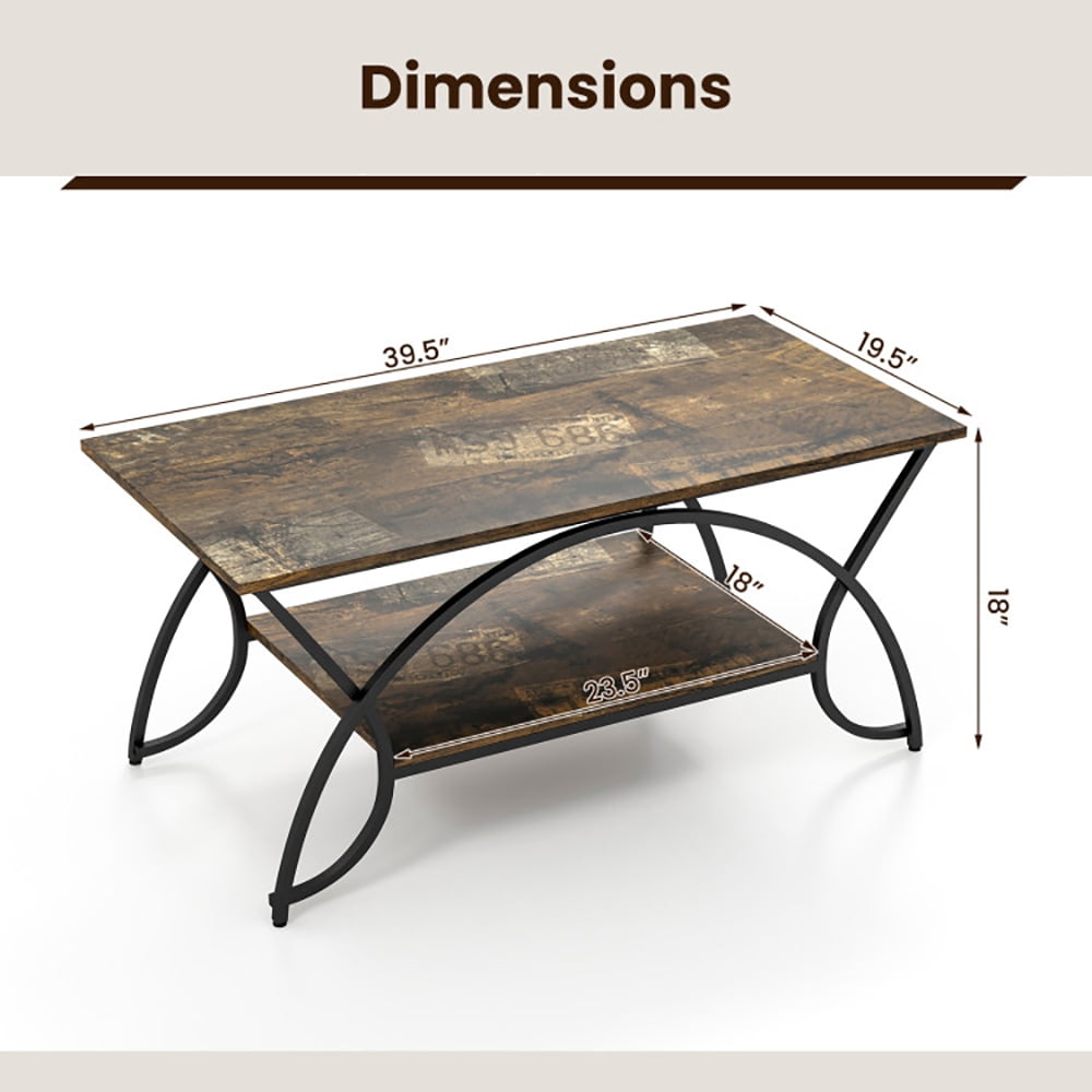 Finihen Coffee Table, Rectangular Coffee Table, 2-Tier Faux Marble Coffee Table with Marble Top and Metal Frame, for Living Room, Reception Room, Dark Brown Finihen Coffee Table, Rectangular Coffee Table, 2-Tier Faux Marble Coffee Table with Marble Top and Metal Frame, for Living Room, Reception Room, Dark Brown