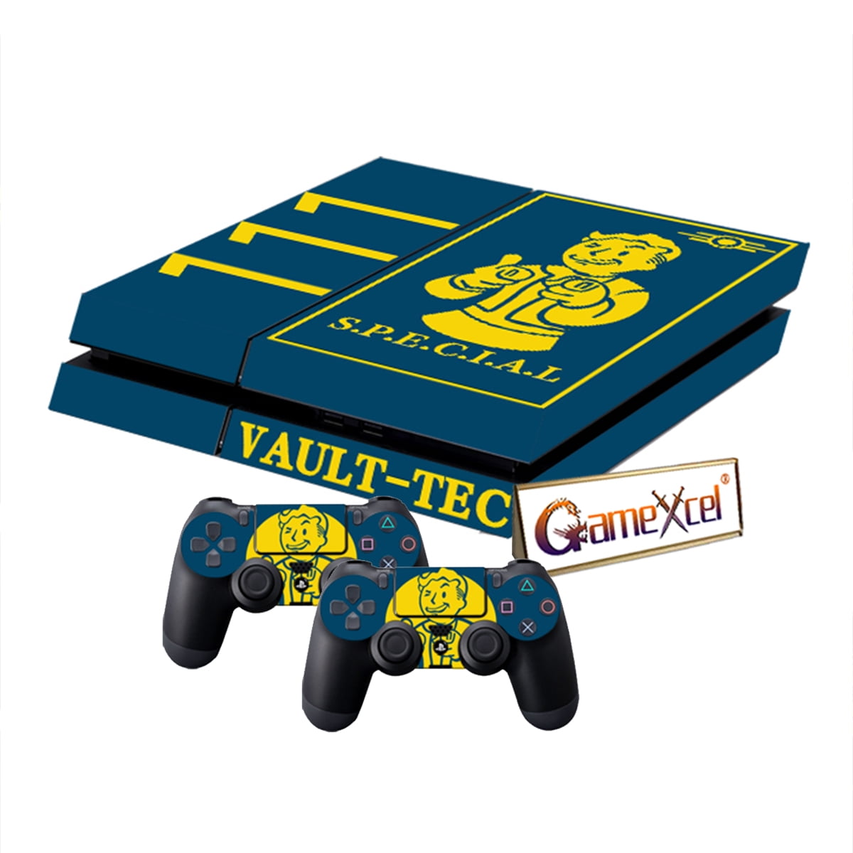 Distribuere øverst Åben GameXcel Vinyl Decal Protective Skin Cover Sticker for Sony PS4 Console and  2 Dualshock Controllers -VaultBoy, Athlete - Walmart.com
