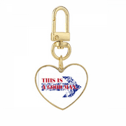 Good Man Indicates Symbolic Direction. Gold Heart Keychain Metal Keyring Holder